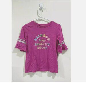 Carter's Kids Girls Half Sleeve Shirt Top Pink With Glitter Detail Size 14 00056